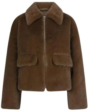 Dante 6 Jassen ,Bruin ,Polyester Entity Faux Fur Bomberjack