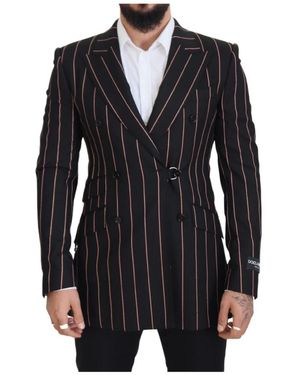 Dolce & Gabbana Viscose Double Breasted Blazer - Zwart