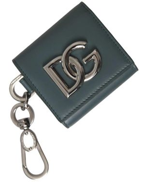 Dolce & Gabbana Grünes leder münzportemonnaie mit logo