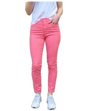 Denim Studio Lenny High-Waist Slim Broeken - Roze
