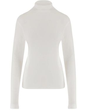 Vince Truien & Vesten ,Wit ,Spandex Essentiële Coltrui Top Met Lange Mouwen