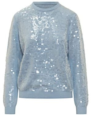 Semicouture Round-Neck Knitwear - Azul