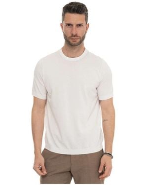 hindustrie Vico-Cot/Silk Rundhalspullover - Weiß