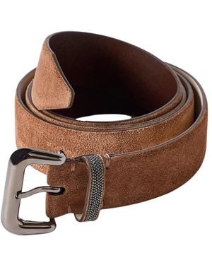 Brunello Cucinelli Wildledergürtel Mit Monili - Braun