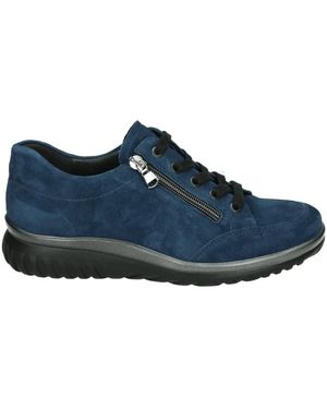 Semler Blauwe Suède Sportieve Lage Schoenen