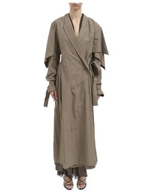 Yehuafan Layered Trench Coat - Braun
