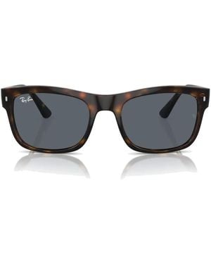 Ray-Ban Rechthoekige Zonnebril Met Havana Montuur - Grijs