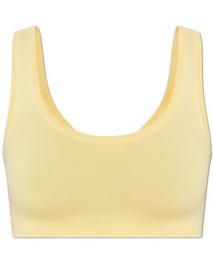 Hanro Ondergoed ,Geel ,Tweed Touch Feeling Crop Top