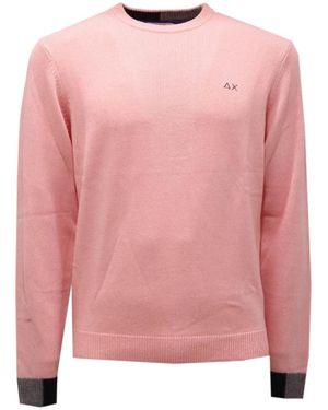 Sun 68 Rundhalsausschnitt Uni Rippstrick - Pink
