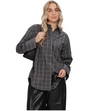 Copenhagen Muse Overhemden ,Grijs ,Polyester Aurora Shirt - Zwart