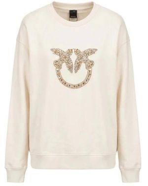 Pinko Hoodies & Sweatvesten ,Katoen Nelly Sweatshirt - Wit