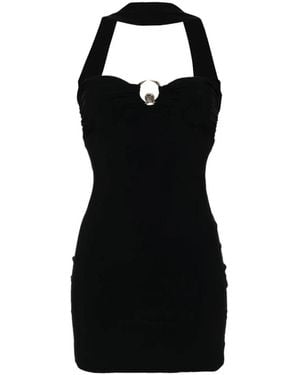 Roberto Cavalli Fitted Evening Dress With Sweetheart Neckline And Halter Neck - Black