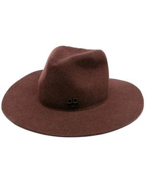 Ruslan Baginskiy 'Monogram-Embellished Fedora' Hat - Brown