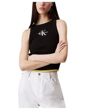 Calvin Klein Sleeveless Tops - Black