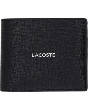 Lacoste Ossian Medium Leren Portemonnee - Zwart