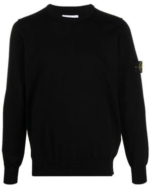 Stone Island Kompass-Badge Wollpullover - Schwarz