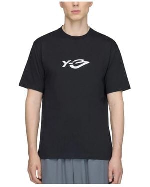 adidas Fitness ,Zwart ,Katoen Y-3 Liquid Logo Short Sleeve Tee