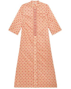 Maliparmi Kleedjes ,Oranje ,Katoen Floral Spin Dress - Roze