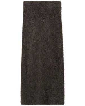 Soft Goat Maxi Skirts - Brown