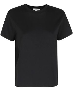 Vince Tops ,Zwart ,Katoen Pima Cotton T-Shirt Met Ronde Hals