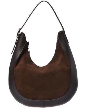 Baldinini Tassen ,Bruin ,Leer Donkerbruine Schoudertas