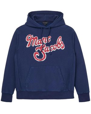 Marc Jacobs Logo Print Hoodie - Blauw