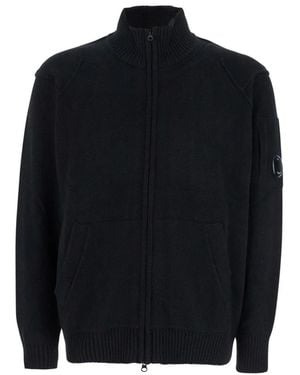C.P. Company Truien & Vesten ,Zwart ,Wol Lamswol Rits Vest