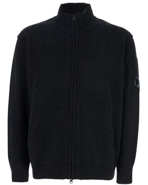 C.P. Company Truien & Vesten ,Zwart ,Wol Lamswol Rits Vest