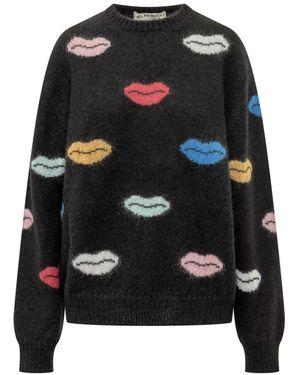 Fiorucci Lips Mohair Trui - Zwart