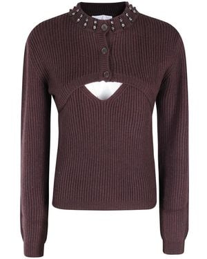 Isabelle Blanche Truien & Vesten ,Bruin ,Top En Shrug Set - Paars