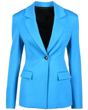 The Attico Wollen Blazer Met Knoopsluiting - Blauw