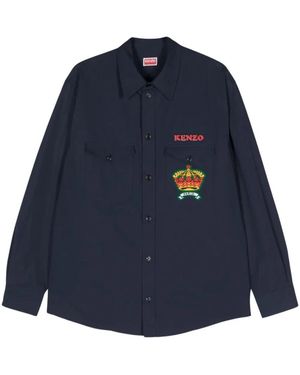 KENZO Overhemden ,Blauw ,Casual Shirts