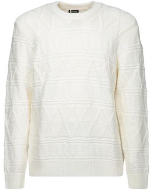 ZEGNA Round-Neck Knitwear - White