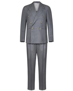 Franzese Collection Double Breasted Suits - Grey
