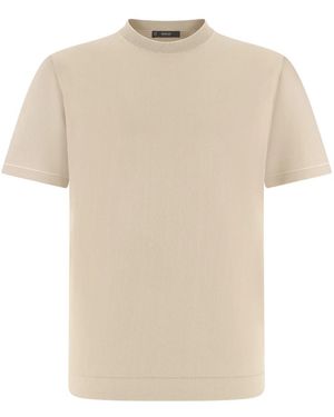 BOGGI Truien & Vesten ,Katoen Cotton Crêpe Knit T-Shirt - Naturel