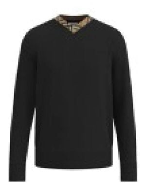 Burberry V-Neck Knitwear - Black