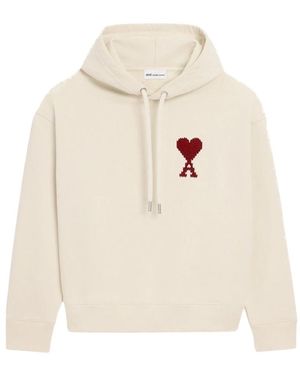 Ami Paris Hoodies - Bianco