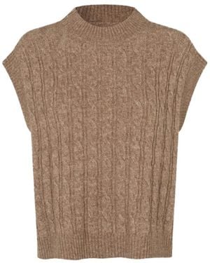 Lolly's Laundry Strickweste Mit Rundhalsausschnitt - Braun