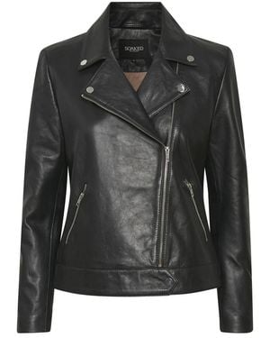 Soaked In Luxury Leather Jackets - Black