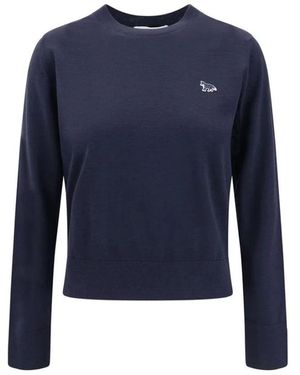 Maison Kitsuné Round-Neck Knitwear - Blu