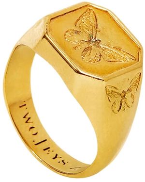 Twojeys Accessoires ,Geel ,Butterfly Effect Ring - Metallic