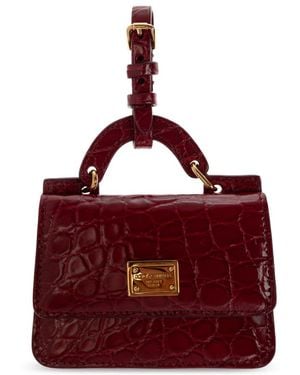 Dolce & Gabbana Accessoires ,Rood ,Leer Leren Kaarthouder Met Logo