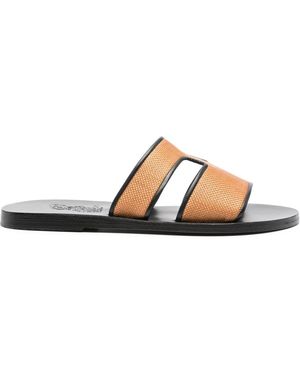 Ancient Greek Sandals Sliders - Brown