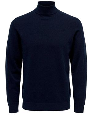 Only & Sons Klassischer Gestrickter Rollkragenpullover - Blau