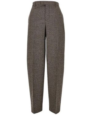 Ami Paris Hahnentritt-Hose Im Balloon-Schnitt - Braun