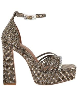 Kurt Geiger Schoenen ,Geel ,Leer Crystal Strap Platform Heel