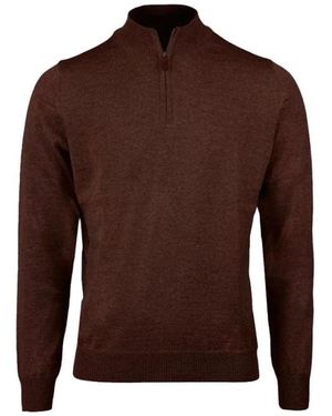 Stenströms Gestrickter Half-Zip-Pullover - Braun