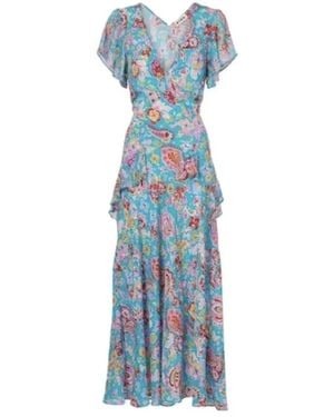 RIXO London Evie Midi Jurk - Blauw