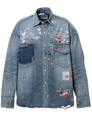 Maison Mihara Yasuhiro Denim Shirts - Bleu