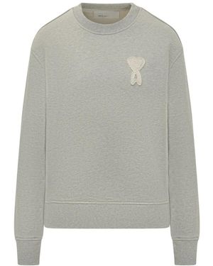 Ami Paris De Coeur Katoenen Sweatshirt - Grijs